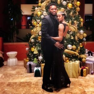 ANGL Black Sequins Maxi Dress